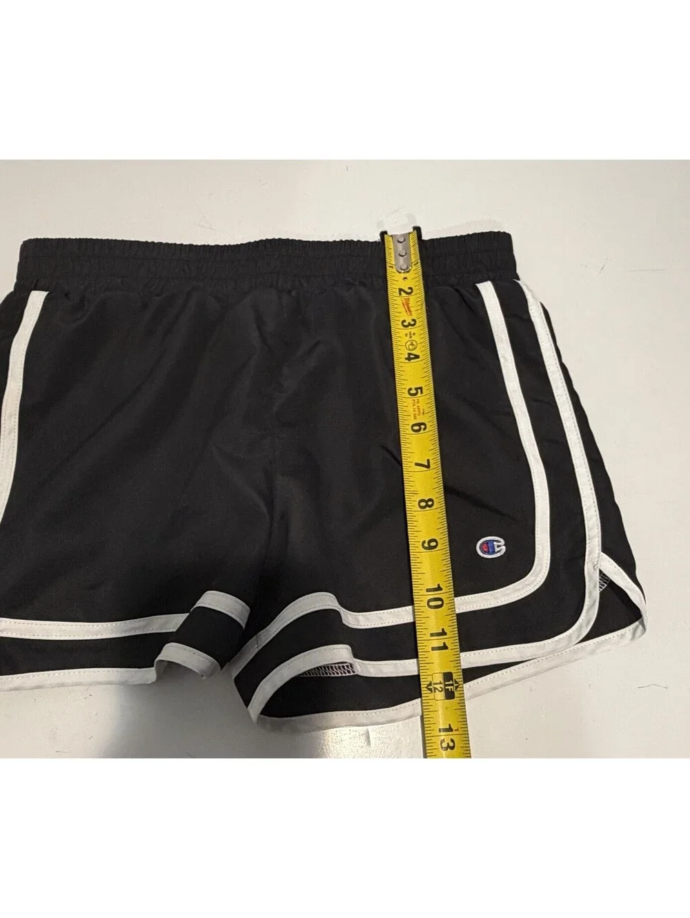 Womens Champion Athletic Running Short Black White Gym Short